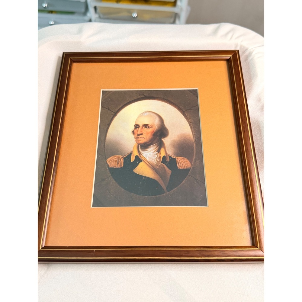 George Washington Portrait Framed Art Print Rembrandt Peale Americana 8.5x10.5